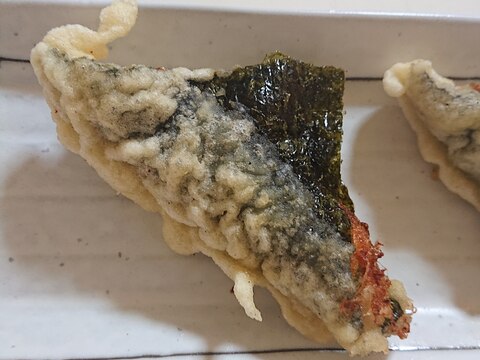 納豆とタケノコの海苔天ぷら